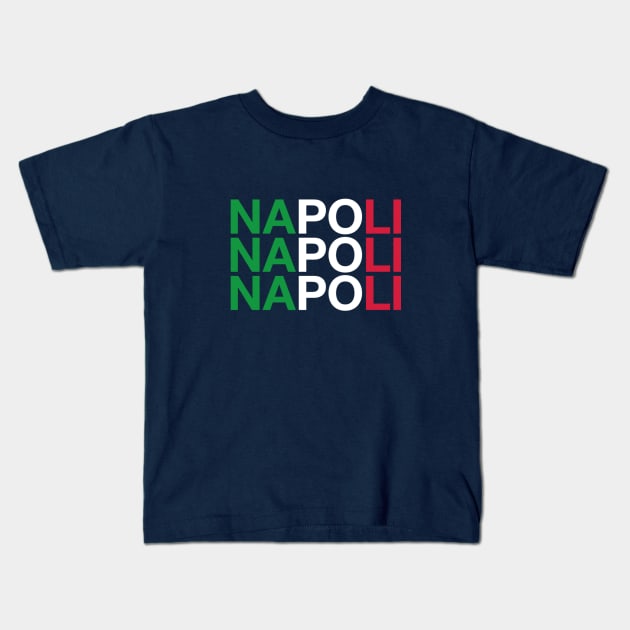 NAPOLI Italian Flag Kids T-Shirt by eyesblau